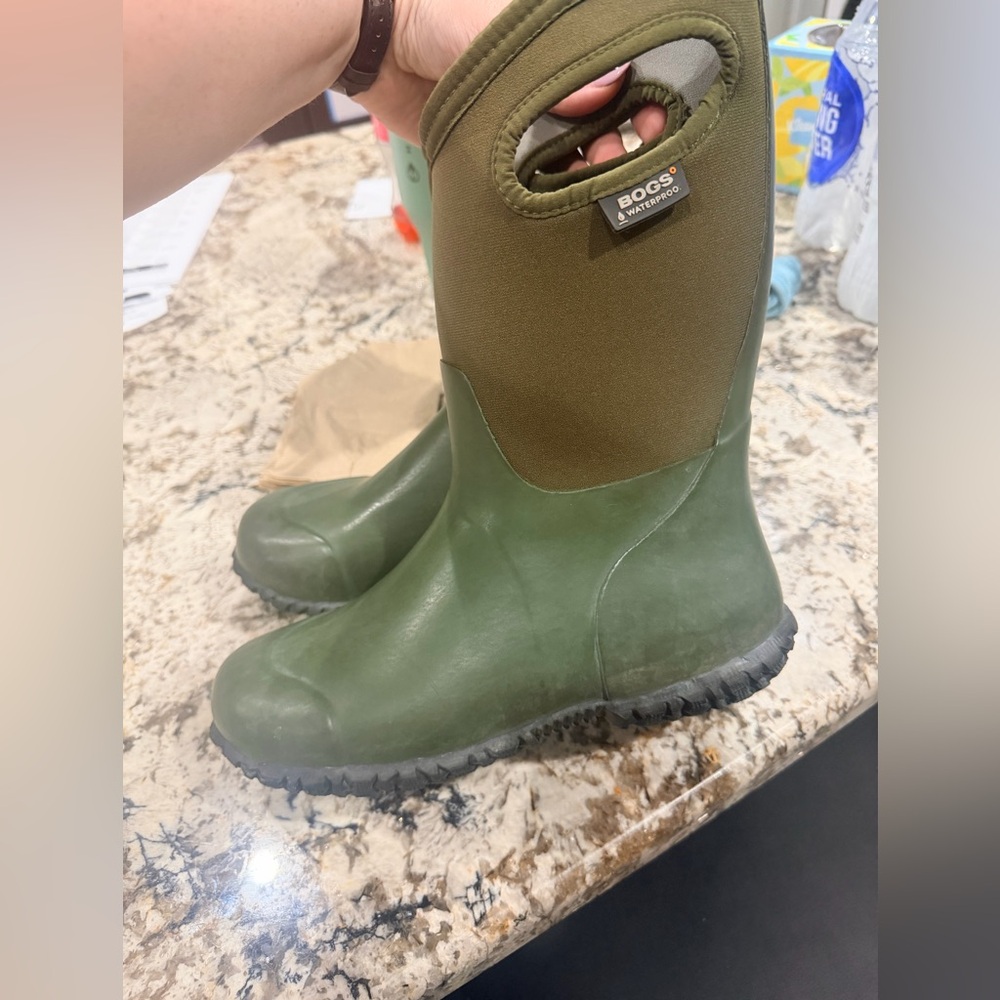Bogs Kids Olive Green Waterproof Rain Boots